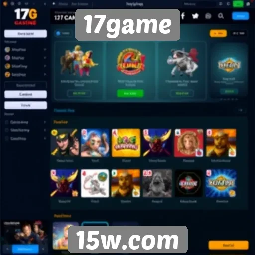 Interface do usuário do 17game é intuitiva e acessível